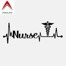 Aliauto Cover Scratch Car Sticker Nurse Heartbeat Lifeline Caduceus Vinyl Motorcycles Accessories Decal Black/Silver,15cm*5cm 2024 - buy cheap