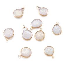 Colgantes de perlas naturales Keshi de electroplaca, abalorios de perlas cultivadas de agua dulce para fabricación de joyas DIY, accesorios de collar, 10 Uds. 2024 - compra barato