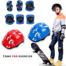 7 Pcs/Set Kids Gear Roller Pulley Skates Protective Bike Helmet Knee Wrist Guard Elbow Adjustable Pad Outdoor Safety Riding 2024 - buy cheap