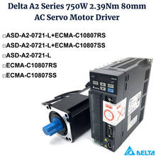 Delta A2 750W 2.39Nm kit ASD-A2-0721-L ECMA-C10807RS ECMA-C10807SS Brake AC servo Motor Driver 0.75KW 220V 3000rpm 80mm 20-bit 2024 - buy cheap