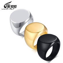 EyeYoYo Classic Stainless Steel Smooth Round Ring Men's High Quality #8~#12 2024 - buy cheap