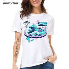 Camiseta de Vapor Wave Pool of Aesthetic para mujer, remera gráfica de moda Tumblr de los años 90 y Fuji Mountain, Tops para mujer, camiseta informal 2024 - compra barato