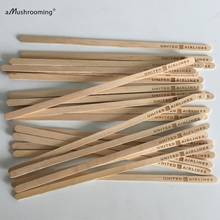 Varillas agitadoras de café x100, palitos agitadores de madera, palitos de cóctel, palos de café de madera personalizados, texto natural liso personalizado 2024 - compra barato