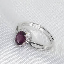 Женское кольцо из серебра 925 пробы с натуральным красным гранатом 2024 - купить недорого