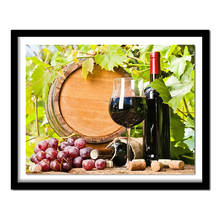 Full Drill Square Diamond 5D DIY Diamond Painting"Fruit and wine"Diamond Embroidery Cross Stitch Rhinestone  Painting 2024 - buy cheap