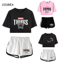 Cosrea Cosplay Stranger Things T Shirt Dustin Tees Stranger Things Shirt Shorts Girls Running Suit T-shirt Sport Shorts Suit 2024 - buy cheap