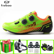 Tiebao-zapatos de ciclismo de carretera para hombre, zapatillas de fibra de carbono, ultraligeras, autoblocantes, transpirables, profesionales 2024 - compra barato