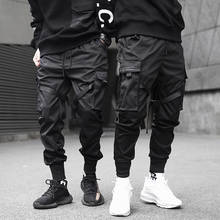 Мужские черные брюки карго с карманом 2020 шаровары джоггеры Харадзюку спортивные брюки хип-хоп брюки уличные спортивные брюки мужские брюки 2024 - купить недорого
