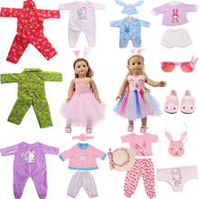 Doll Clothes For New Baby New Born Cute Rabbit Pattern Clothes Dresses Pajamas For 18 Inch&43 Cm Accessories For Girl's Toy Gift 2024 - buy cheap
