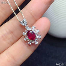 KJJEAXCMY Fine Jewelry Natural Ruby 925 Sterling Silver Lovely Girl Gemstone Pendant Necklace Chain Support Test Hot Selling 2024 - buy cheap