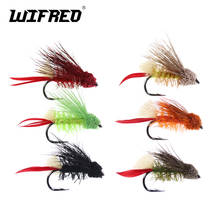 Wifreo 6pcs #4 Dry Fly Deer Hair Terrestrial Fly Zuddler Cicada Attractor Trout Bass Fishing Fly 2024 - buy cheap