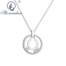 Ожерелье женское, серебристое, с подвижным камнем 2024 - купить недорого