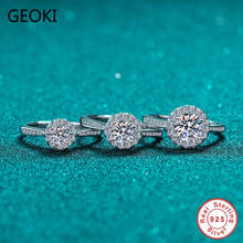 Geoki-Anillo de plata de primera ley y diamante para mujer, sortija, plata esterlina 925, moissanita, corte perfecto, redondo, Color D, S925, laboratorio 2024 - compra barato