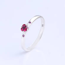 Anillo de Plata de Ley 925 con forma de corazón, anillo de cristal rojo You & Me para mujer, regalo, joyería fina DEL DÍA DE LA vanlentina 2024 - compra barato