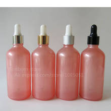 500 pçs/lote 100ml rosa conta-gotas garrafa 100cc vidro recipiente de óleo essencial com gota 2024 - compre barato