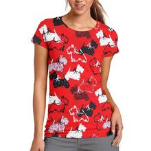 Westie-camisetas con estampado de Highland Terrier para Mujer, de verano Camisetas estampadas, camisetas divertidas para Mujer, camisetas holgadas con cuello redondo, Tops Harajuku para Mujer 2024 - compra barato