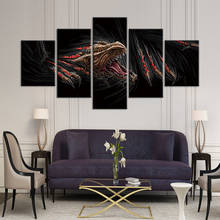 Pôster artístico moderno, 5 peças, imagem de dragão, arte de parede, pintura em tela, pôsteres e impressões, imagem de parede para sala de estar 2024 - compre barato