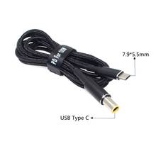 Cable adaptador de conector USB tipo C macho a DC7.9X de 100mm, adaptador PD para Lenovo T60, T60p, T61, T61p, X60, 65W, 90W, 5,5 W 2024 - compra barato