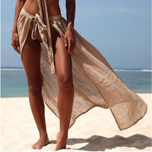 Pareo de Bikini de cintura alta con estampado de lunares para mujer, traje de baño de malla transparente, falda envolvente con protección solar para vacaciones, novedad de 2021 2024 - compra barato