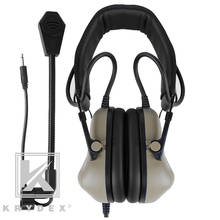 KRYDEX-auriculares tácticos DE comunicación, cascos desmontables con micrófono DE Color para caza, tiro, actividades militares al aire libre 2024 - compra barato