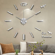 Настенные 3d-часы 50 см, акриловые зеркальные наклейки «сделай сам» в современном дизайне, для гостиной, спальни, домашний декор, большая Бесшумная настенная роспись 2024 - купить недорого