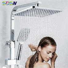 Bathroom Shower Head SDSN Quality ABS Bath Top Shower Head Rectangle Rainfall Shower Head Polished Chrome Top Shower Head 2024 - buy cheap