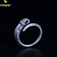 925 Sterling Silver Retro Chameleon Open Rings For Women Blue Zircon Female Lizard Ring Vintage Jewelry Flyleaf New Arrival 2024 - buy cheap