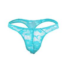 Sexy Gay Underwear Men G-strings Thongs Transparent Lace T-panties Man Low Rise U Convex Pouch Erotic Lingerie Penis Cueca 2024 - buy cheap