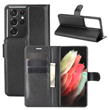 Funda para Samsung Galaxy S21 Ultra (6,8 pulgadas), BILLETERA, tarjetero, estilo libro, Flip, cuero negro, SM-G998B, Galaxy S21, S21Ultra, G998 2024 - compra barato