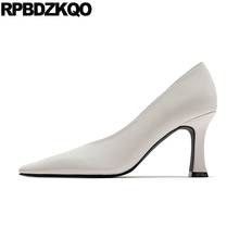 Sapato de salto alto elegante feminino, bloco de tamanho 4 34, vinho, vermelho, branco grosso, largo, designer de qualidade, para mulheres, bico quadrado, retrô, 2021 2024 - compre barato