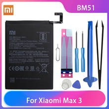 Original xiaomi mi max3 max 3 baterias do telefone bm51 bateria recarregável de alta capacidade 5500mah livre ferramentas telefone akku 2024 - compre barato