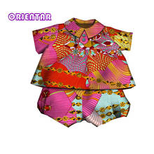 Conjunto de roupas infantis africanas, roupas de verão com estampa de cera africana, camiseta de meninas, tops e calças, trajes bazin ricos wyt535 2024 - compre barato