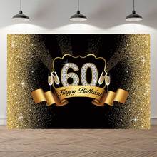 NeoBack 60th Anniversary Royal Golden Black Birthday Celebration Background Photocall Banner Decoration Photography Backdrop 2024 - buy cheap