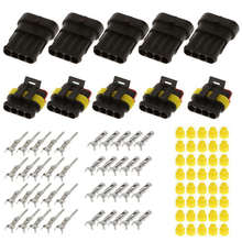 30pcs/5set 1 2 3 4 5 6 Pin Way Sealed Electrical Wire Connector Plug Car Moto Automotive connector