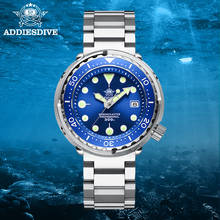 Relógio masculino para mergulho, super luminoso com cristal safira, 300 azul, resiste até 1975 m de profundidade 2024 - compre barato
