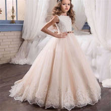 Light Champagne Lace Vestidos Sequins Beads Flower Girl Dresses For Wedding Girl First Communion Gowns Special Occasion Dresses 2024 - buy cheap