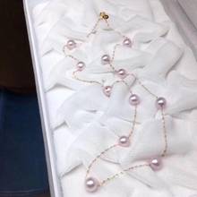 922 Fine Jewelry 18K  Gold Natural Fresh Water Pearl 7-8mm Pink Pearl Pendant Necklaces for Women FIne Pearls Pendants 2024 - buy cheap