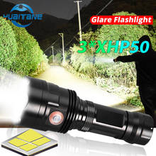 New Brightest LED Flashlight 3*P50 lamp bead torch with power display USB Rechargeable lantern use 1*26650 Battery 2024 - buy cheap