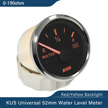 KUS 52mm Auto Marine Water Level Gauge Meter 0-190ohm with Red and Yellow available Backlight 12V/24V for Car Boat 2024 - buy cheap