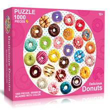 Quebra-cabeça 1000 peças 3d quebra-cabeças para adultos quebra-cabeça 1000 adultos brinquedo montessori brinquedos donuts redondo arco-íris planeta presente 2024 - compre barato