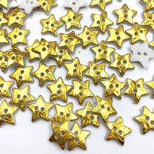 Camisa metálica de estrela dourada 100mm, botões com 2 buracos, vestido, roupa de criança, scrapbook de costura, artesanato de natal pt301, 12.5 peças 2024 - compre barato