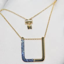 SLJELY Real S925 Sterling Silver Navy Blue Square Geometric Pendant Necklace Micro Zircon Adjustable Chain Women Fashion Jewelry 2024 - buy cheap