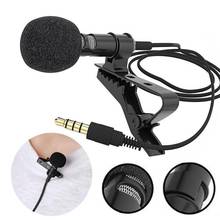 Microfone de lapela portátil com fio, 3.5mm, mãos livres, com clipe para lapela, para smartphone, pc, gravação, alto-falante 2024 - compre barato