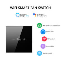 Tuya ЕС/нам Wifi умный светильник переключатель вентилятора с приложение Smart Life с удаленным Управление таймер скорости работы с Alexa Google Home голосовое Управление 2024 - купить недорого