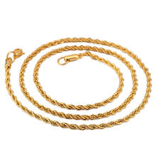 Collar de cuerda de acero inoxidable para hombre, cadena de oro y plata de 2,8mm, joyería de moda de Hip Hop para hombre, 50/60/70cm 2024 - compra barato