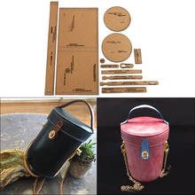 Leather Craft Personality shoulder Bag Cylinder Bucket Bag Sewing Pattern Hard Kraft Paper and Acrylic DIY Template 12.5cm*18cm 2024 - buy cheap