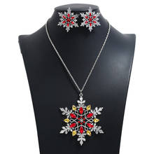 LZHLQ Snowflake Long Necklace Set Sweater Chain Metal Crystal Rhinestone Necklaces Sets Pendants Women Jewelry Collier 2024 - buy cheap