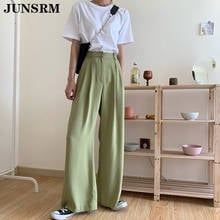 High Waist Floor-Length Pants For Women 2020 New Summer Ladies Wide Leg Trousers Vintage Loose Casual Female Suit Pants Pantalon 2024 - buy cheap