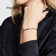 Hip hop bijoux moda metal ouro cor pulseira pulseira para feminino liga geométrica corrente pulseira selvagem simples acessórios de festa 2024 - compre barato