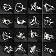 Newly Designed Stainless Steel Fashion Jewelry High-End Butterfly Ring Luxury Star-Moon Triangle Heart-Shaped Kitty Ring Bague 2024 - buy cheap